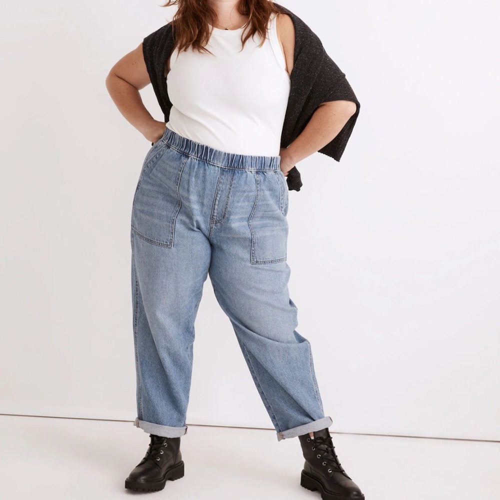 Madewell Blue Boyfriend Jeans Relaxed High-Waisted Style